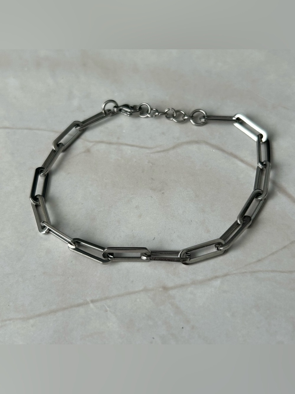 Silver-Tone Paperclip Chain Bracelet